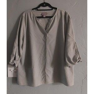 Chico's Tops Blouse Striped, Women's 3(XL),Polyester, Rayón, Nylon, 22.5 Inch Of